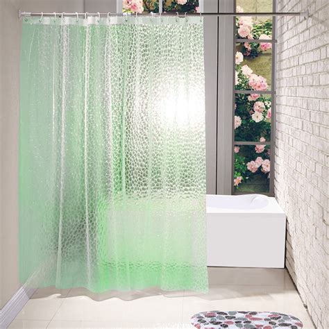 clear green shower curtain